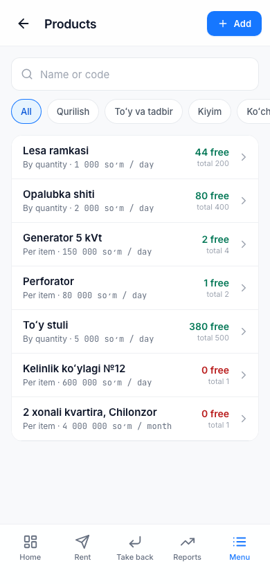 Product list