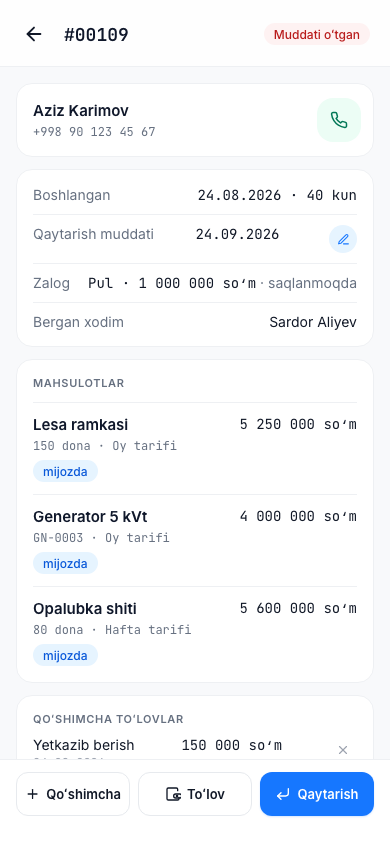 Ijara sahifasi